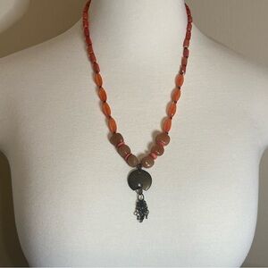 CHICO’S ORANGE BEADED NECKLACE